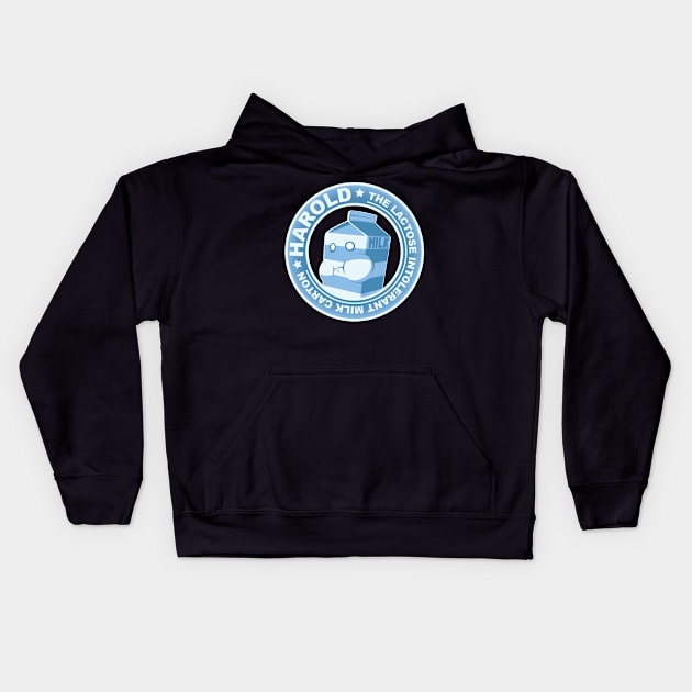 Harold the Lactose Intolerant Milk Carton Kids Hoodie by obvian